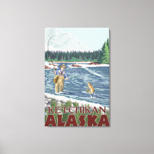 Fly Fisherman - Ketchikan, Alaska Canvas Print