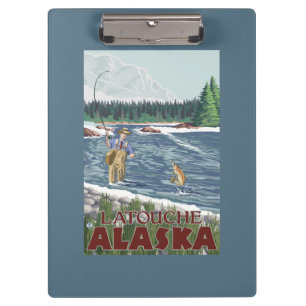 Fly Fisherman - Latouche, Alaska Clipboard
