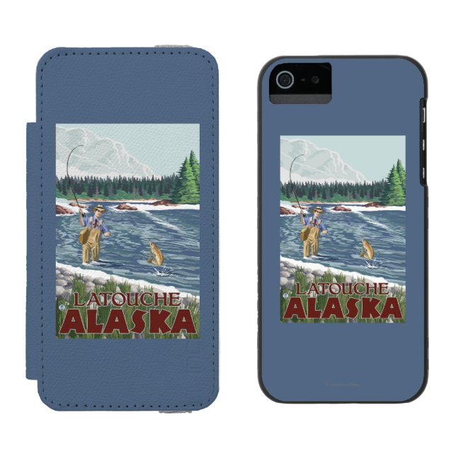 Fly Fisherman - Latouche, Alaska Incipio iPhone Wallet Case (Side by Side)