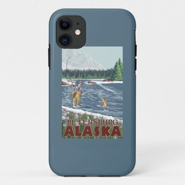 Fly Fisherman - Petersburg, Alaska Case-Mate iPhone Case (Back)
