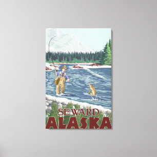 Fly Fisherman - Seward, Alaska Canvas Print