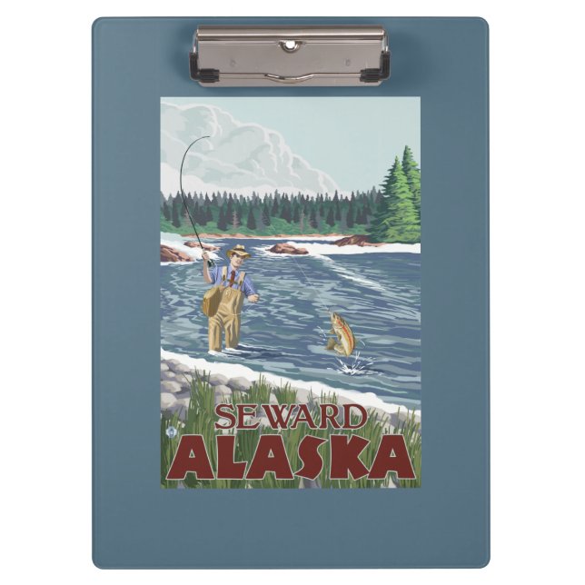 Fly Fisherman - Seward, Alaska Clipboard (Front)