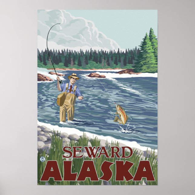Fly Fisherman - Seward, Alaska Poster (Front)
