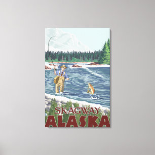 Fly Fisherman - Skagway, Alaska Canvas Print