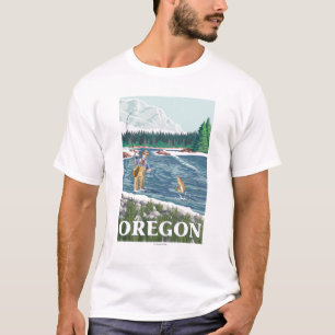 Fly Fisherman- Vintage Travel Poster T-Shirt