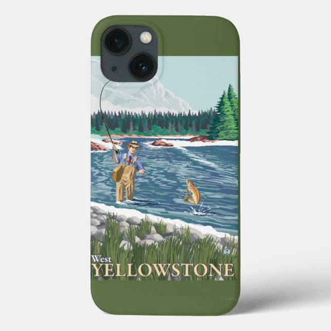 Fly Fisherman - West Yellowstone, Montana Case-Mate iPhone Case (Back)