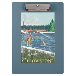 Fly Fisherman - West Yellowstone, Montana Clipboard
