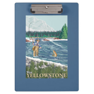 Fly Fisherman - West Yellowstone, Montana Clipboard