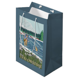 Fly Fisherman - West Yellowstone, Montana Medium Gift Bag