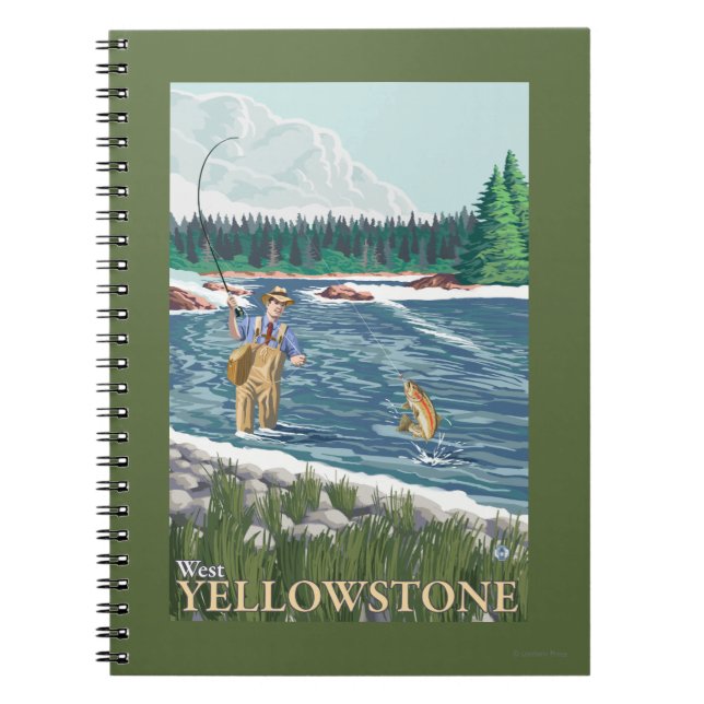 Fly Fisherman - West Yellowstone, Montana Notebook (Front)