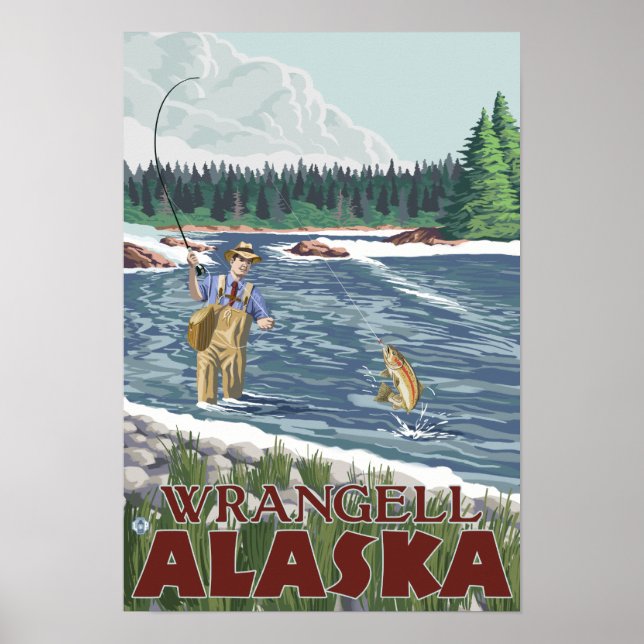 Fly Fisherman - Wrangell, Alaska Poster (Front)