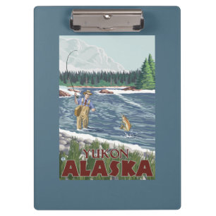 Fly Fisherman - Yukon, Alaska Clipboard