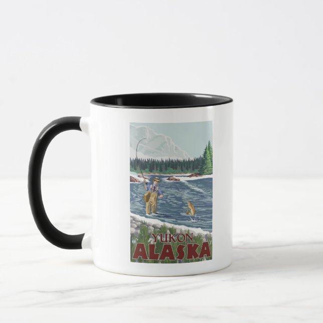 Fly Fisherman - Yukon, Alaska Mug (Left)