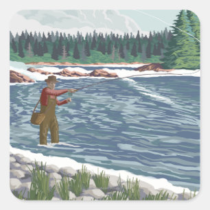 Fly FishermanNew Mexico Square Sticker