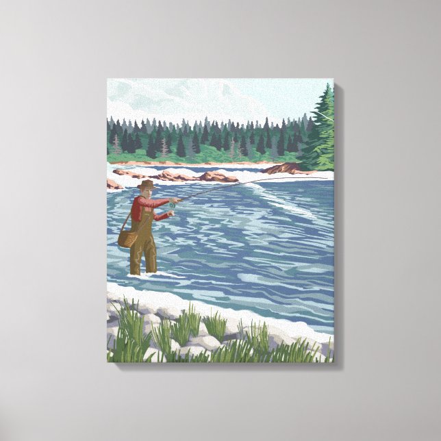 Fly FishermanSouth Dakota Canvas Print (Front)