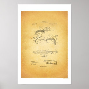 Fly Fishing 1921 US Patent Poster - A Winnie