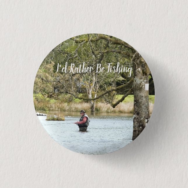 FLY FISHING 3 CM ROUND BADGE (Front)