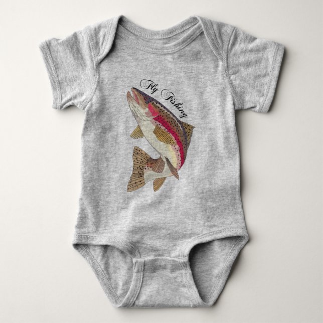 Fly Fishing Baby Bodysuit (Front)