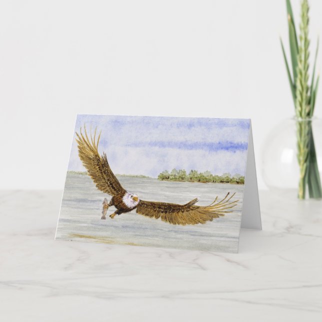 'Fly Fishing-Bald Eagle' Card (Front)
