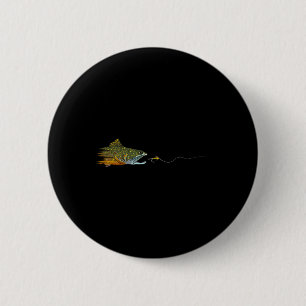 Fly Fishing Brook Trout Dry Fly Tying Fisherman 6 Cm Round Badge
