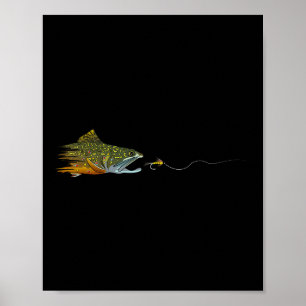 Fly Fishing Brook Trout Dry Fly Tying Fisherman Poster