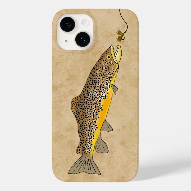 Fly Fishing Brown Trout Case-Mate iPhone Case (Back)