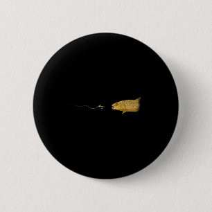 Fly Fishing Brown Trout Dry Fly Tying Fisherman 6 Cm Round Badge