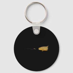 Fly Fishing Brown Trout Dry Fly Tying Fisherman Key Ring