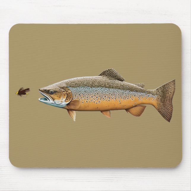 Fly Fishing Brown Trout Mouse Mat (Front)