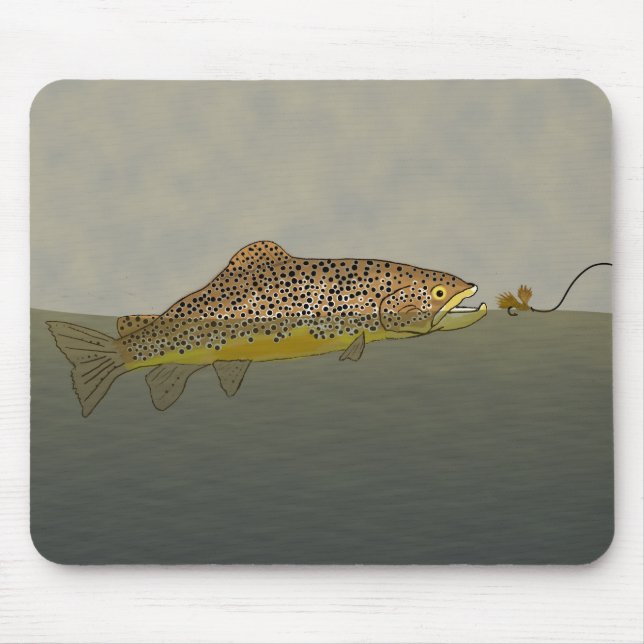 Fly Fishing Brown Trout Mouse Mat (Front)