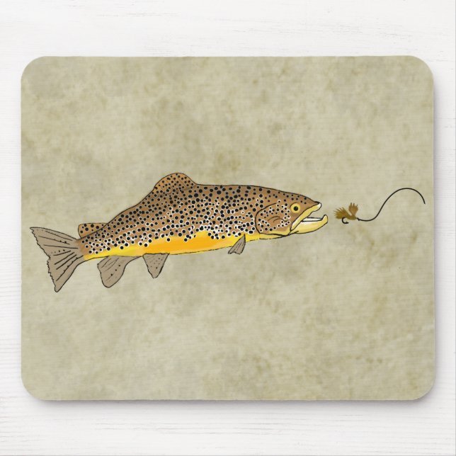 Fly Fishing Brown Trout Mouse Mat (Front)