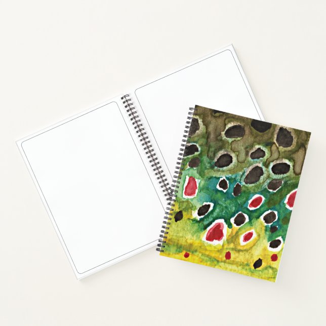 Fly Fishing Brown Trout Skin Anglers Notebook (Inside)