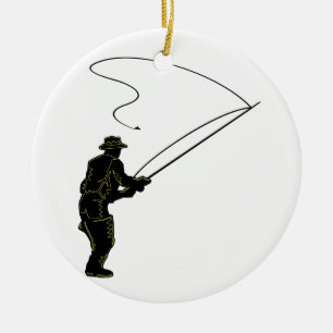 Fly Fishing Ceramic Tree Decoration