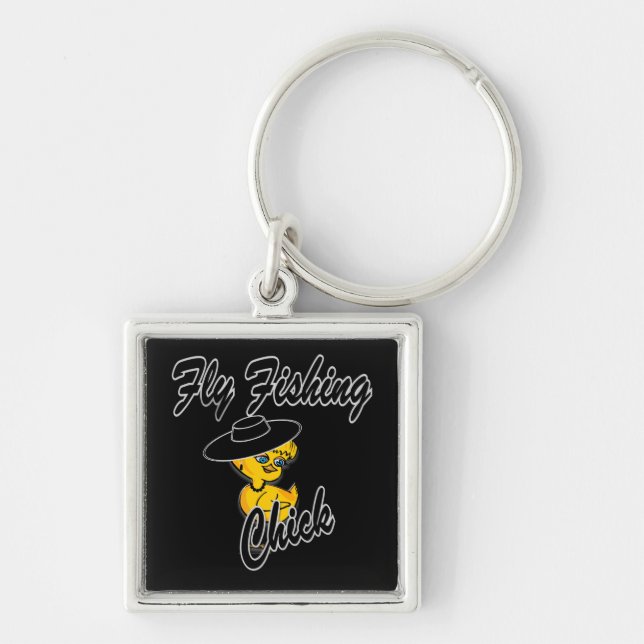 Fly Fishing Chick #4 Key Ring (Front)