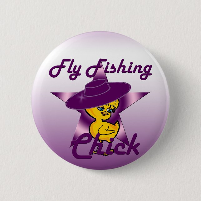 Fly Fishing Chick #9 6 Cm Round Badge (Front)