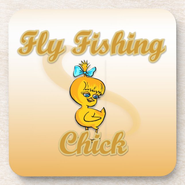 Fly Fishing Chick Coaster (Front)