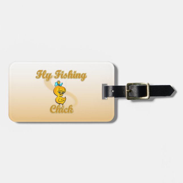 Fly Fishing Chick Luggage Tag (Front Horizontal)