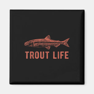 Fly Fishing Collective Trout Life , Blue, Uni-adul Magnet