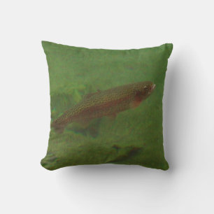 Fly Fishing Colourful Rainbow trout blues Cushion
