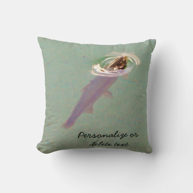 Fly Fishing Colourful Rainbow trout blues Cushion (Front)