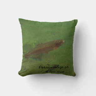 Fly Fishing Colourful Rainbow trout blues Cushion
