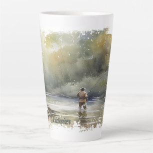 Fly Fishing Distressed  Latte Mug