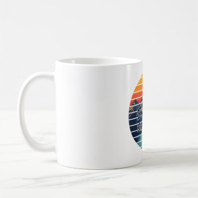 Fly Fishing Drift Boat River Therapy Retro Gift Coffee Mug (Left)