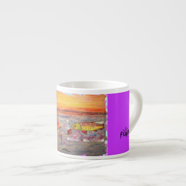 fly fishing espresso cup (Front Right)