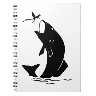 Fly Fishing Fish Jump Larvea Hook Fisherman Gift Notebook