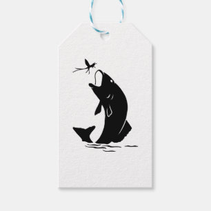 Fly Fishing Fish Jump Larvea Hook Fisherman Gift Tags