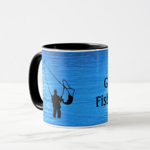 Fly Fishing - fisherman in stream Personalise Mug
