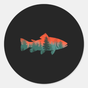 Fly Fishing Fisherman Nature  Classic Round Sticker