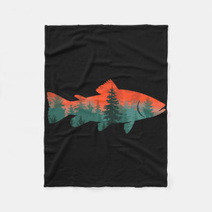 Fly Fishing Fisherman Nature Fleece Blanket