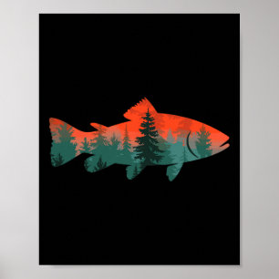Fly Fishing Fisherman Nature Poster
